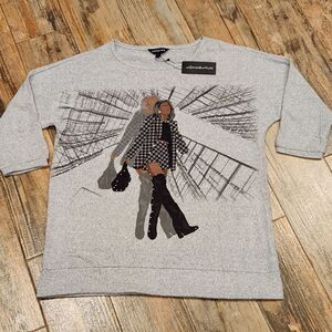 🔸️NWT Love & Lace Gray 3/4 Sleeve Lightweight Sweater Large